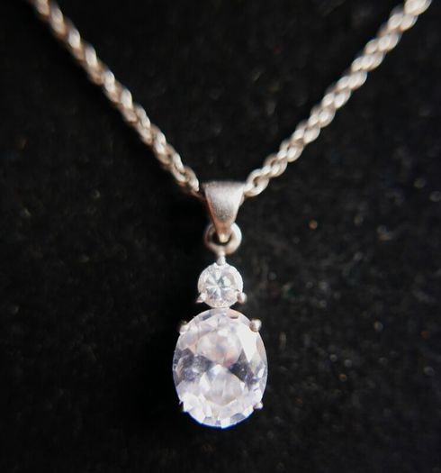 Vintage Sterling Silver 925 Pendant Necklace length 18" - 4,4g