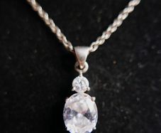 Vintage Sterling Silver 925 Pendant Necklace length 18" - 4,4g