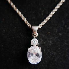 Vintage Sterling Silver 925 Pendant Necklace length 18" - 4,4g