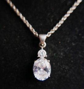Vintage Sterling Silver 925 Pendant Necklace length 18" - 4,4g