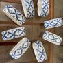 Eight Porcelain Vintage Napkin Holders Blue White Image 3