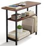 Sofa Side Table for Living Room, Narrow Side Table, 3-Tier End Table for Small Spaces with Wide Storage Tabletop, Slim Nightstand for Bedside, Bedroom, Couch, Rustic Brown Image 2