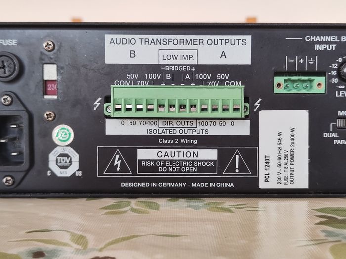 Dynacord Pcl-1240t Power Amplifier