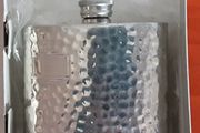 white metal hip flask