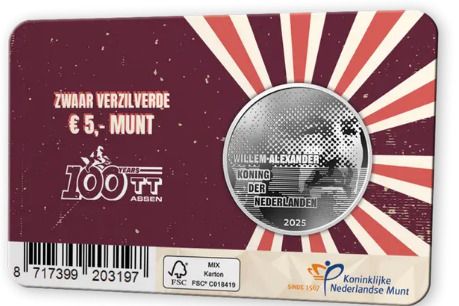 Belgium 5 Euro Base Metals Uncirculated Coin 2025 - 100 years TT Assen