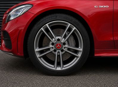 4 x Mercedes Centre Caps (RED) FREE POST