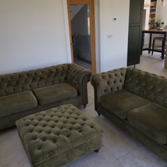 Chesterfield 3 + 2 seater with ottoman