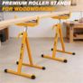 2-Pack Folding Roller Stand - Heavy Duty 250 LBS Load Capacity - 27.8-43'' Adjustable Height - for Table Saw Outfeed Woodworking Image 2