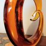 Pair of Mid - Century Murano Amber Glass Love Knot Sculpture. Image 6
