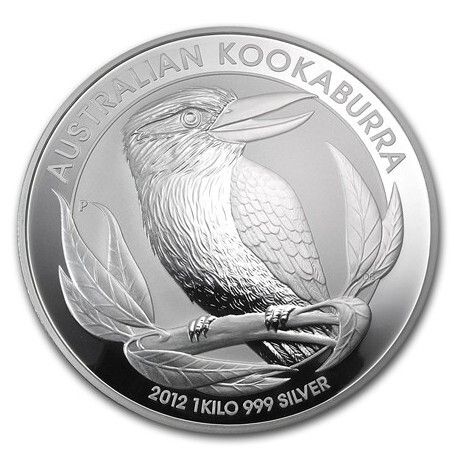 2012 Australia 30 Dollars 1 Kilo kg Silver Bullion Coin Australian Kookaburra BU ( In Capsule)