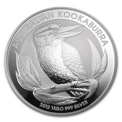 2012 Australia 30 Dollars 1 Kilo kg Silver Bullion Coin Australian Kookaburra BU ( In Capsule)