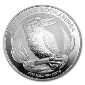 2012 Australia 30 Dollars 1 Kilo kg Silver Bullion Coin Australian Kookaburra BU ( In Capsule)
