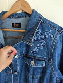 jacket Ladies Embroidered Jackets denim , f&f denim jacket womens