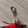 Red and Black Tribal Seed Bead Handmade Keyring Image 3