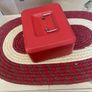 Cathedral red steel cash tin Image 3