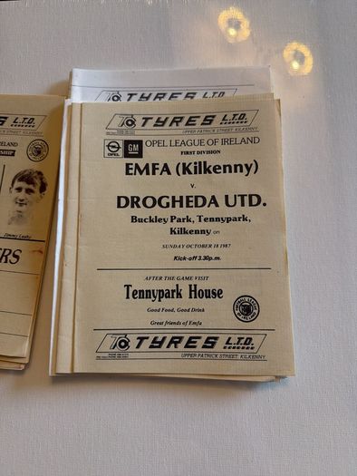 Opel League of Ireland. EMFA - Kilkenny. Match Programmes Bundle. 1980s. 19 in Total.