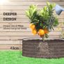 Galvanised Raised Garden Bed with Safety Edging, Outdoor Raised Planter Box with Gloves, 120 x 120 x 43cm, Cream White Image 4