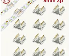 10pcs, 2P LED Strip Connectors, Universal COB/SMD Solderless Heads, Low Voltage LED Strip Connectors