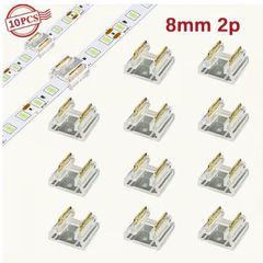 10pcs, 2P LED Strip Connectors, Universal COB/SMD Solderless Heads, Low Voltage LED Strip Connectors