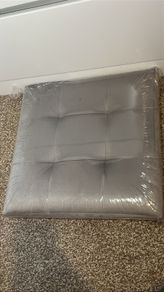 Grey ottoman footstool