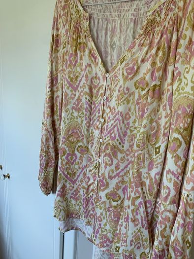 Summer blouse in pink and light green (eu 42)
