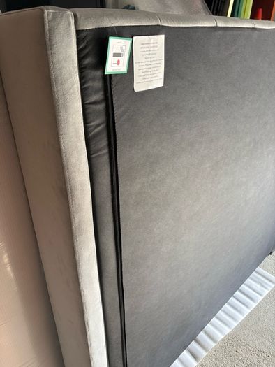 Maya Winged Ottoman Storage Light Grey Upholstered - King Bed 5ft Frame Only