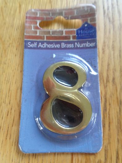 Self Adhesive Brass Numbers x 2 for Sale