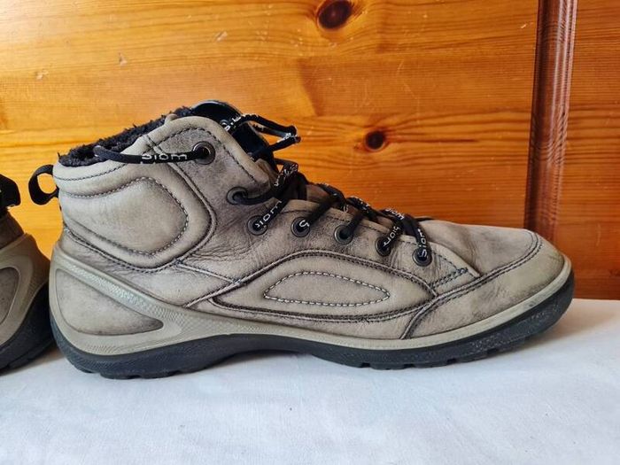 Ecco biom boots Size 9 eu 43 clay grey lace up in excellent condition