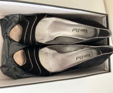 Van Dal Peep Toe Wedge Shoes, Black, Size 6.5 D