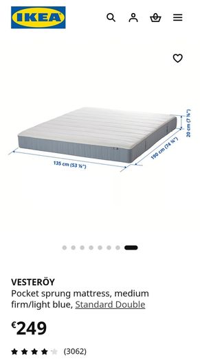 IKEA double mattress - Vesteroy medium firm