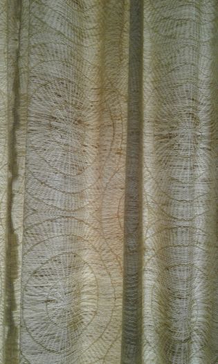 Vintage 70's Beige Brocade Curtains.