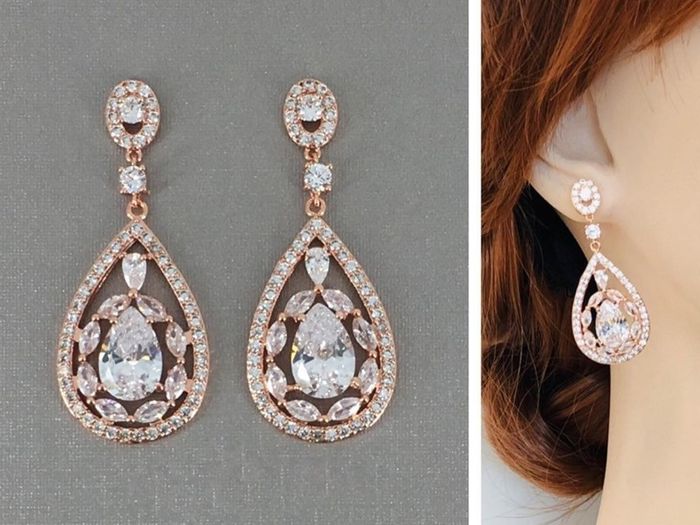 Vintage Style Crystal Dangle Rose Gold Earrings