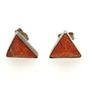 Vintage 925 Sterling Silver & Red Coral Stud Earrings Image 3