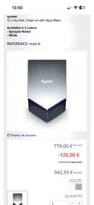 Dyson air blade hand dryer x2