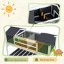 Wooden Tortoise Enclosure w/ Adjustable Lamp Holder, Openable Lid, Dual Main Houses, Storage Shelf, Fixed Tray - Grey Image 2