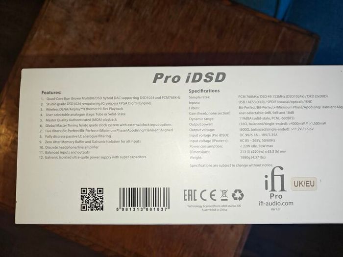 ifi Pro iDSD high end DAC & headphone amp