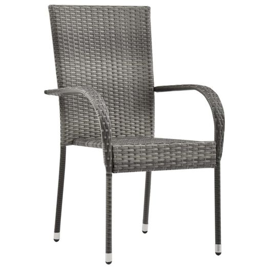 7 Piece Garden Dining Set Black