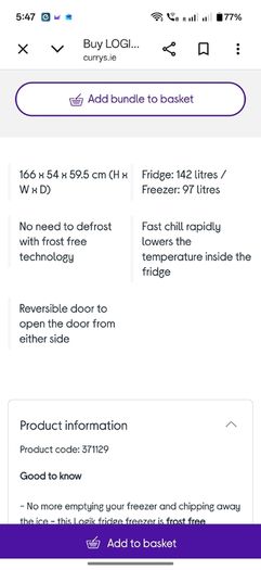 Logik 50-50 fridge freezer