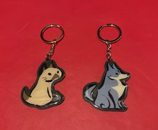 Monster Hunter Rise Palico & Palamute official keychains