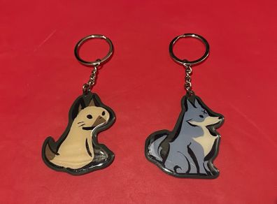 Monster Hunter Rise Palico & Palamute official keychains