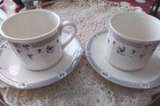 Two "Blue Calico" Cups&amp;Saucers from Royal Doulton