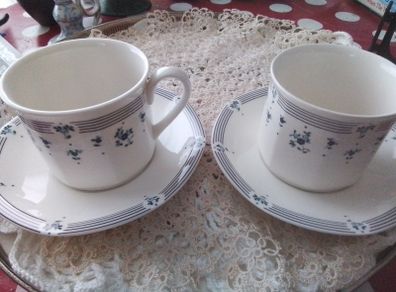 Two "Blue Calico" Cups&Saucers from Royal Doulton