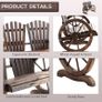Comfortable Fir Logs Love Chair with Wheel-Shaped Armrests, Outdoor Wooden (FREE POSTAGE) Image 4