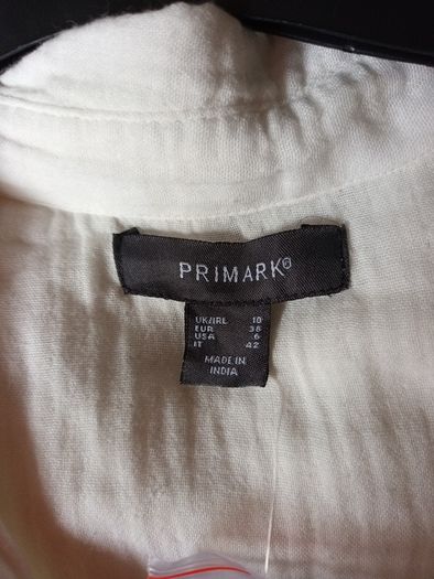 Primark  White Long Sleeved  Dress. S 10. More suited A Size 12-14.  B.N.W.T.