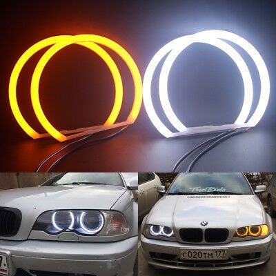 4x131mm SMD Cotton Light Switchback LED Angel Eye Halo Ring Kit For BMW 3 5 7 SERIES E36 E38 E39 E46 (with HID Xenon headlights)