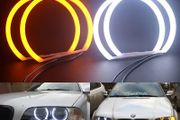 4x131mm SMD Cotton Light Switchback LED Angel Eye Halo Ring Kit For BMW 3 5 7 SERIES E36 E38 E39 E46 (with HID Xenon headlights)