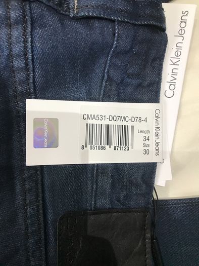 jeans Calvin Klein size 30 long brand new