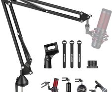 NEW SALE | Microphone Boom Arm,Aokeo AK-35 Adjustable Compact Mic Suspension Boom Scissor Arm Stand For Blue Yeti,Snowball iCE, HyperX QuadCast,SoloCast,Elgato Wave,Etc