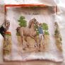 Equine Pony Equestrian Horse Orange with print Large Scarf Image 3