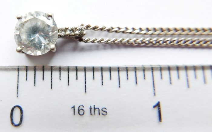 Vintage 925 Sterling Silver Pendant Necklace length 18" - 5,2g